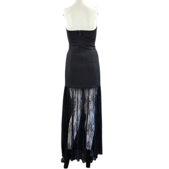 Lulus Vesna Black Mixed Media Strapless Maxi-Dress Size S - Picture 11 of 16